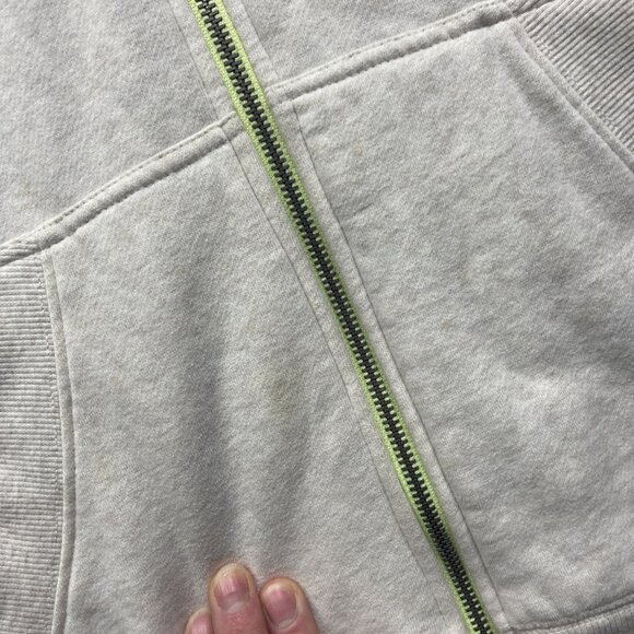 Y2K ROXY Full zip Hoodie Fleece Off-White / Green Skater Surf Beach Women Sz M - Picture 8 of 16